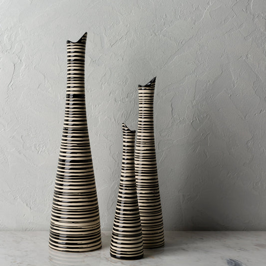 Emily - 24674 (Set of 3) by Surya in black, beige and glazed. Made from ceramic in a unique style.