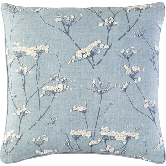 Enchanted Pillow - 33511 by Surya in mauve, cream, lilac. Made from front: 100% linen, back: 100% linen in a modern style.