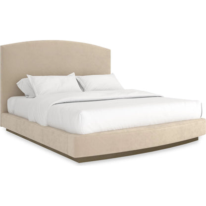 Artois Bed by Caracole in brushed gold paint. Made from asian hardwood in a transitional style.