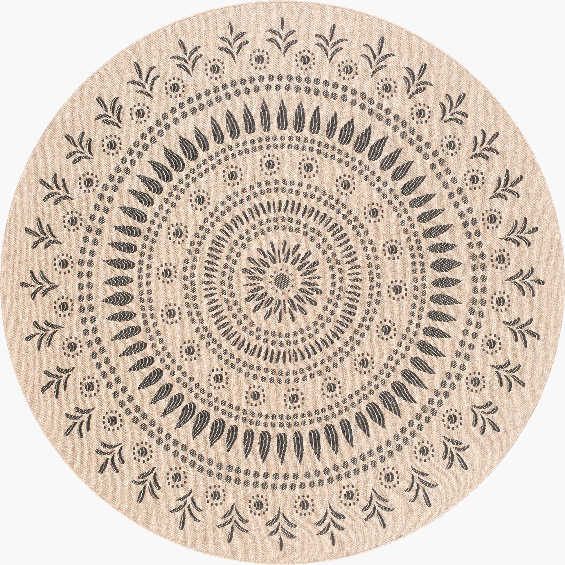 Encore ENC-2303 Indoor/Outdoor Rug by Livabliss in tan, black. Made from 100% polypropylene in a unique style.