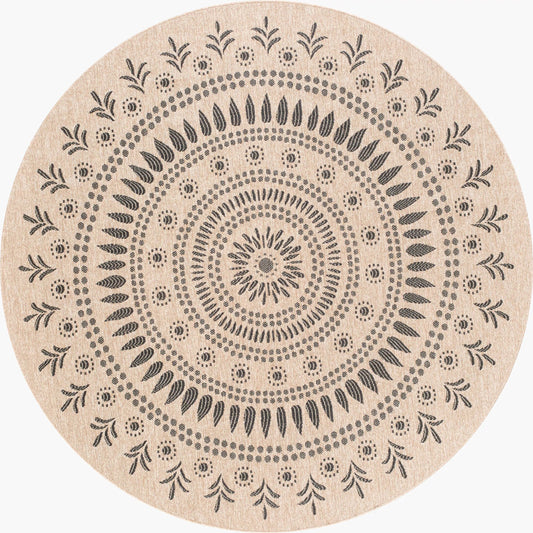 Encore ENC-2303 Indoor/Outdoor Rug by Livabliss in tan, black. Made from 100% polypropylene in a unique style.