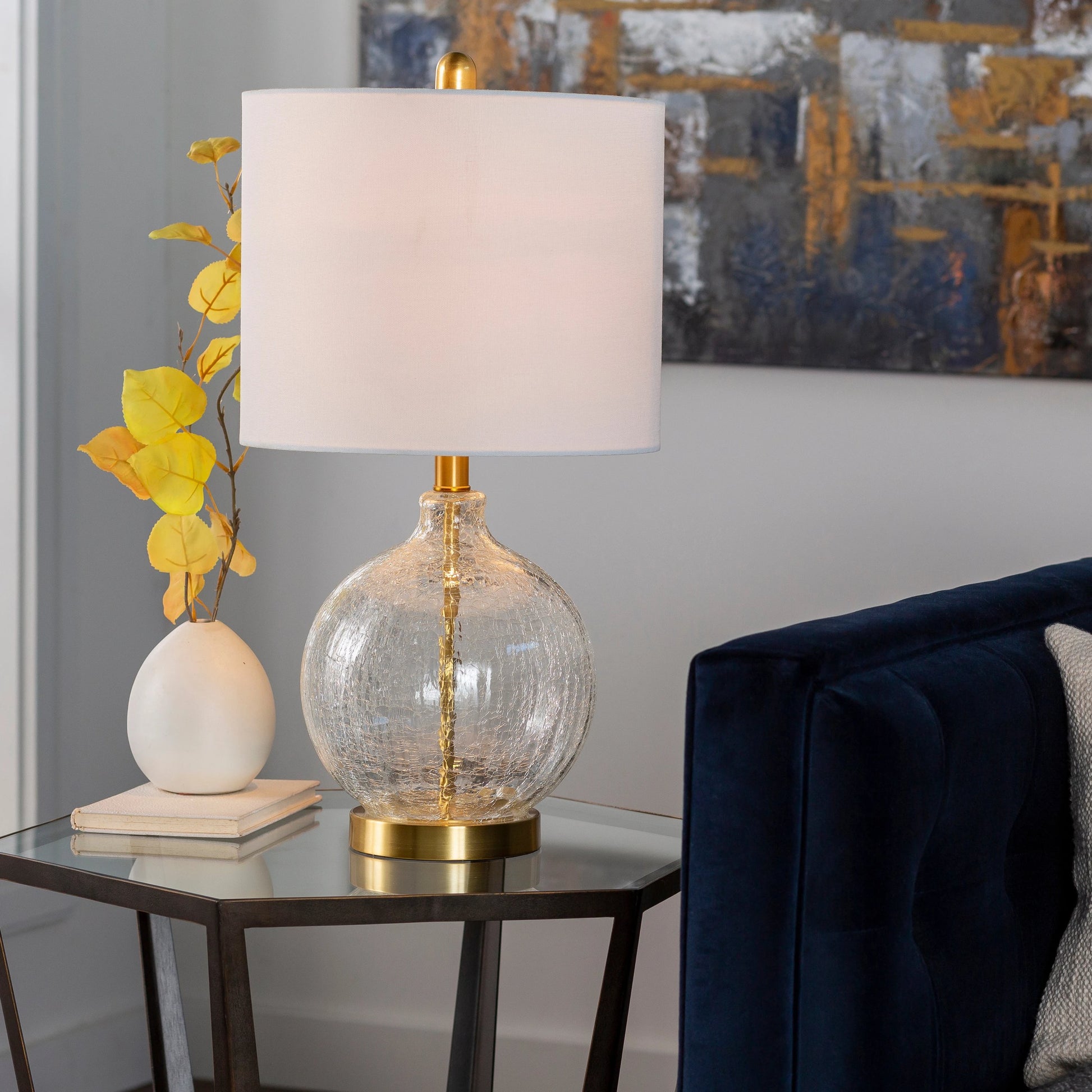 Enid - 30863 by Livabliss in brass and gildedcracklebrushed. Made from linen, polyester, glass, metal in a unique style.