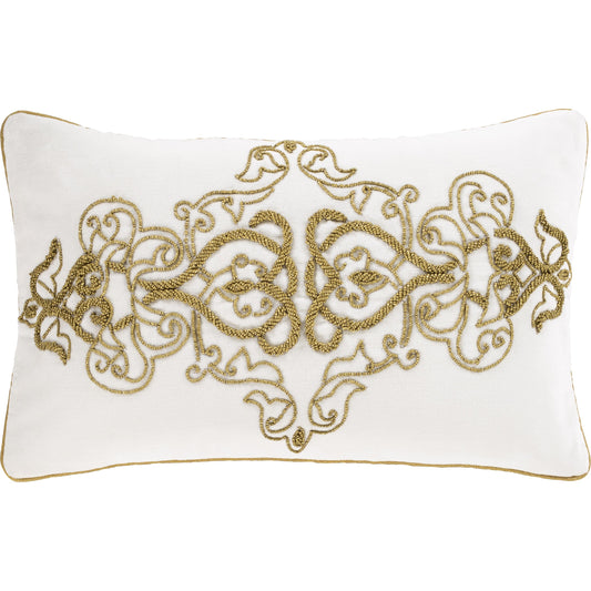Envie Pillow - 14131 by Surya in metallic - gold, white. Made from 100% cotton in a transitional style.