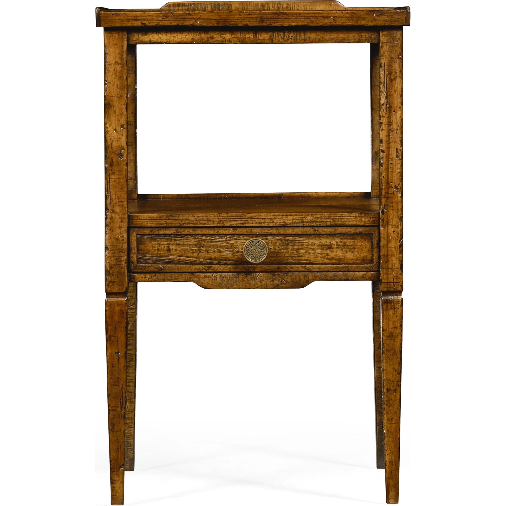 Casual Accents Country Walnut Square End Table by Jonathan Charles in brown and country farmhouse walnut. Made from acacia in a traditional style.