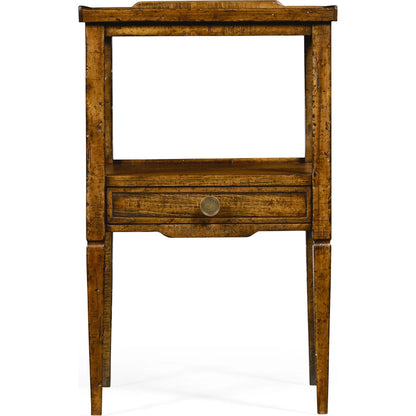 Casual Accents Country Walnut Square End Table by Jonathan Charles in brown and country farmhouse walnut. Made from acacia in a traditional style.