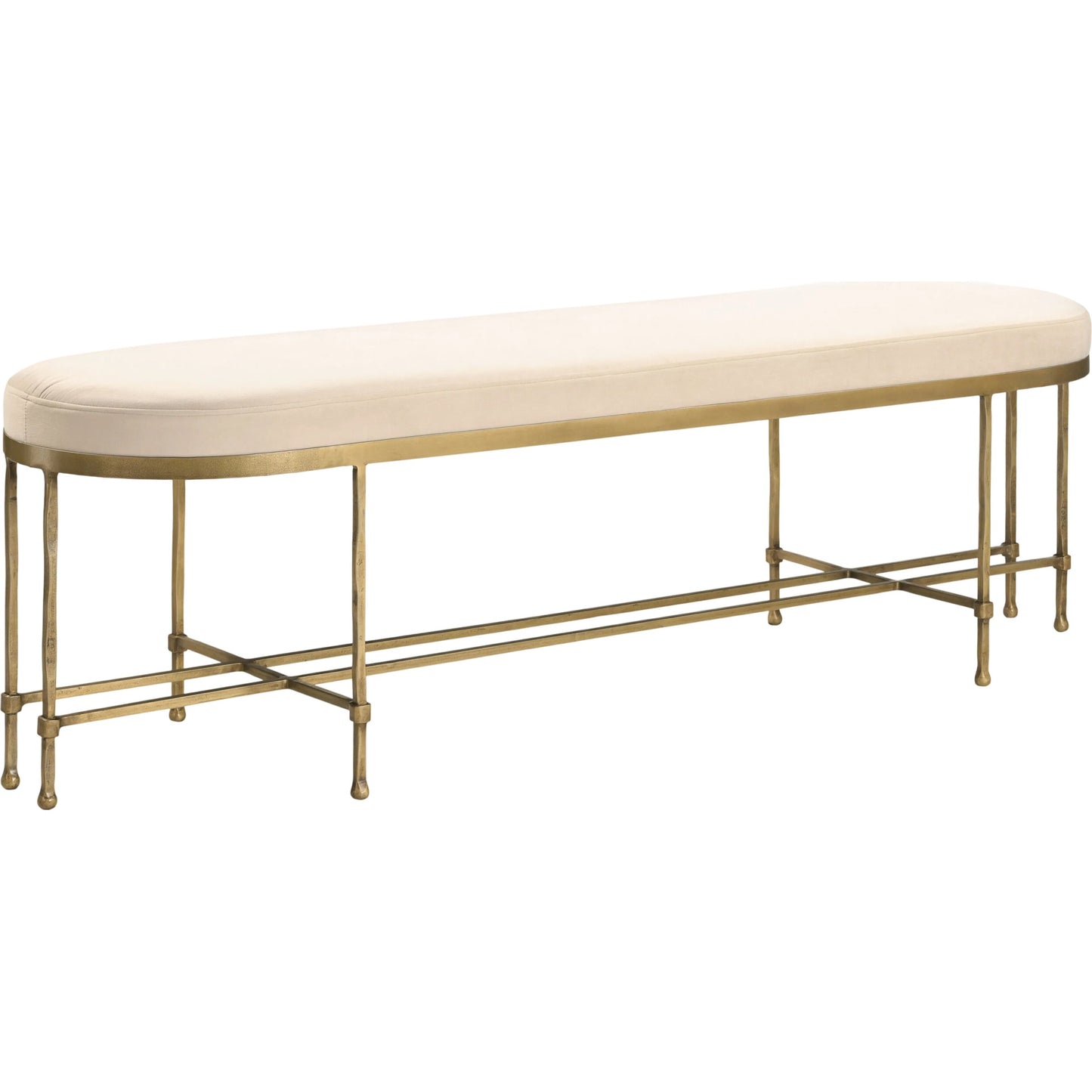 001 SI-2460539 | Primary Silo | Engel Bench by Surya in metallic brass. Made from polyester, iron in a modern style.