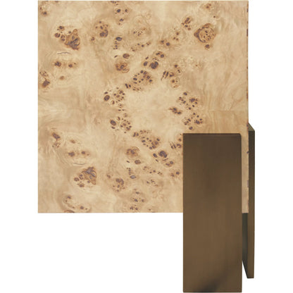 Enid Square Chunk Coffee Table by Worlds Away. Made from solid wood, brass in a modern style.
