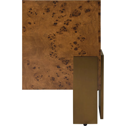 Enid Square Chunk Coffee Table by Worlds Away. Made from solid wood, brass in a modern style.