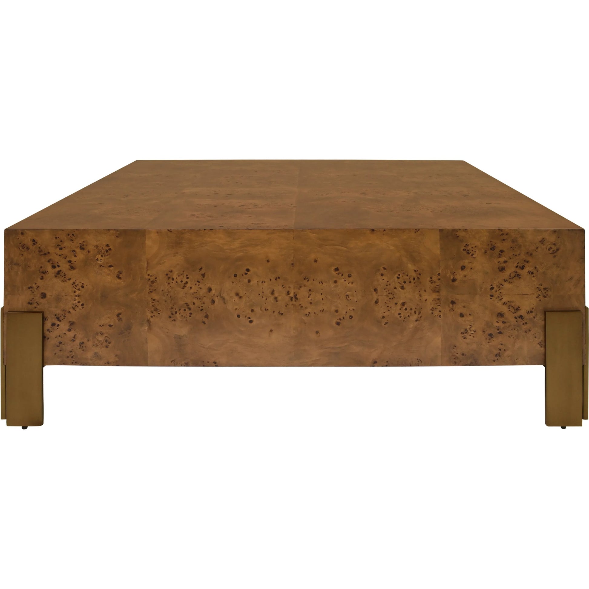 Enid Square Chunk Coffee Table by Worlds Away. Made from solid wood, brass in a modern style.
