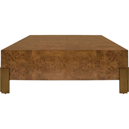 Enid Square Chunk Coffee Table by Worlds Away. Made from solid wood, brass in a modern style.