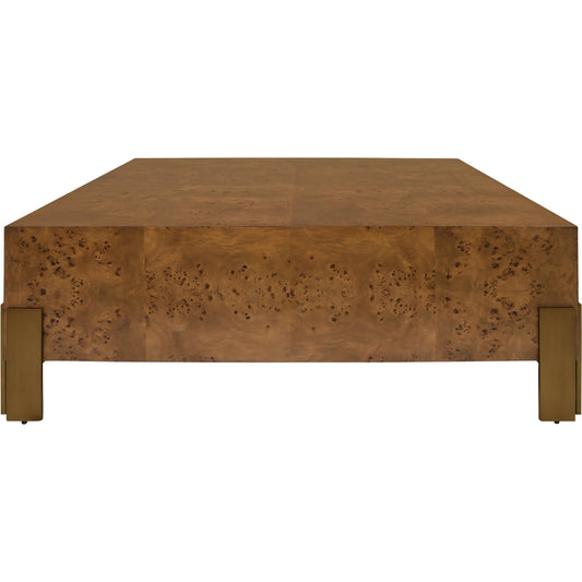 Enid Square Chunk Coffee Table by Worlds Away. Made from solid wood, brass in a unique style.