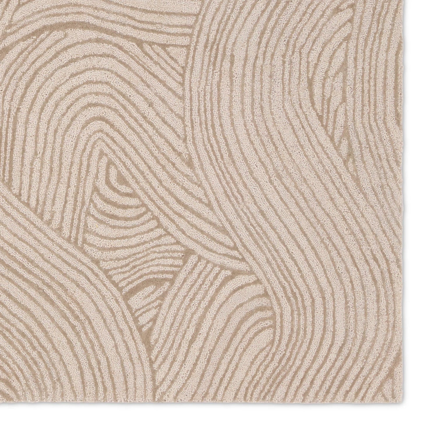 003 SI-2354364,SI-2354365,SI-2354366,SI-2354367,SI-2386080 | Closeup | Etho By Nikki Chu ENK15 Rug by Jaipur Living in tan, beige. Made from 70% wool, 30% viscose in a unique style.