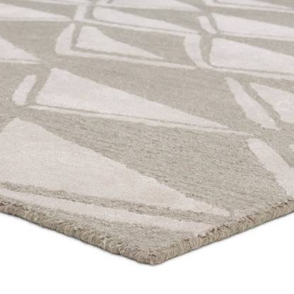 Etho By Nikki Chu ENK18 Rug by Jaipur Living in gray, cream. Made from 60% wool 40% viscose in a unique style.
