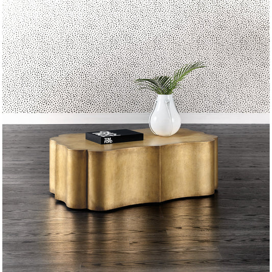 Melange Tevis Bluff Cocktail Table by Hooker Furniture in gold. Made from hardwoods in a modern style.