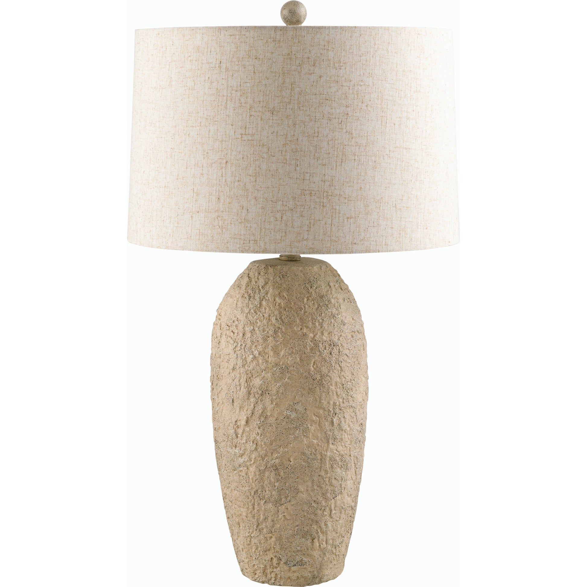 Eino Table Lamp - 531280 by Livabliss in body: white, shade (outside): wheat, shade (inside): white, finial: white, harp: metallic - nickel, cord: translucent and paintedpainted. Made from body: ceramic, shade (outside): lin