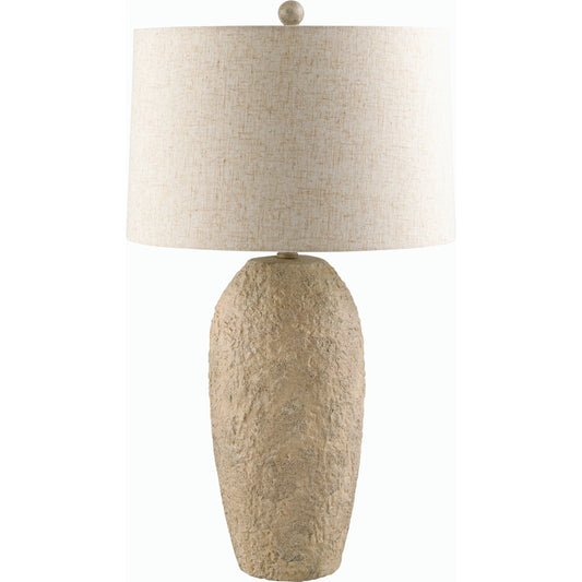 Eino Table Lamp - 531280 by Livabliss in body: white, shade (outside): wheat, shade (inside): white, finial: white, harp: metallic - nickel, cord: translucent and paintedpainted. Made from body: ceramic, shade (outside): lin