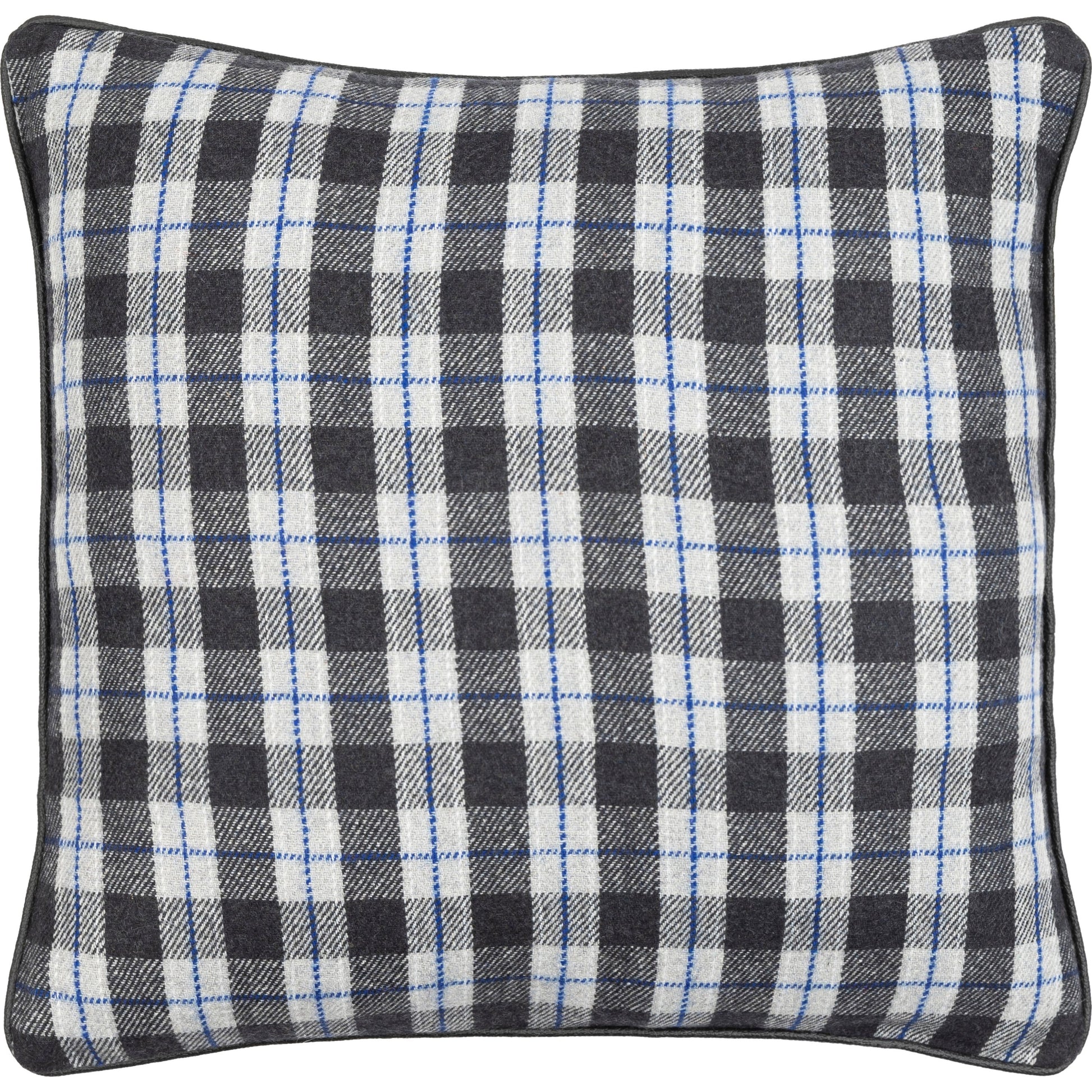 Brent Pillow - 5966 by Surya in black, light slate, bright blue. Made from 45% polyester, 45% wool, 10% nylon in a traditional style.
