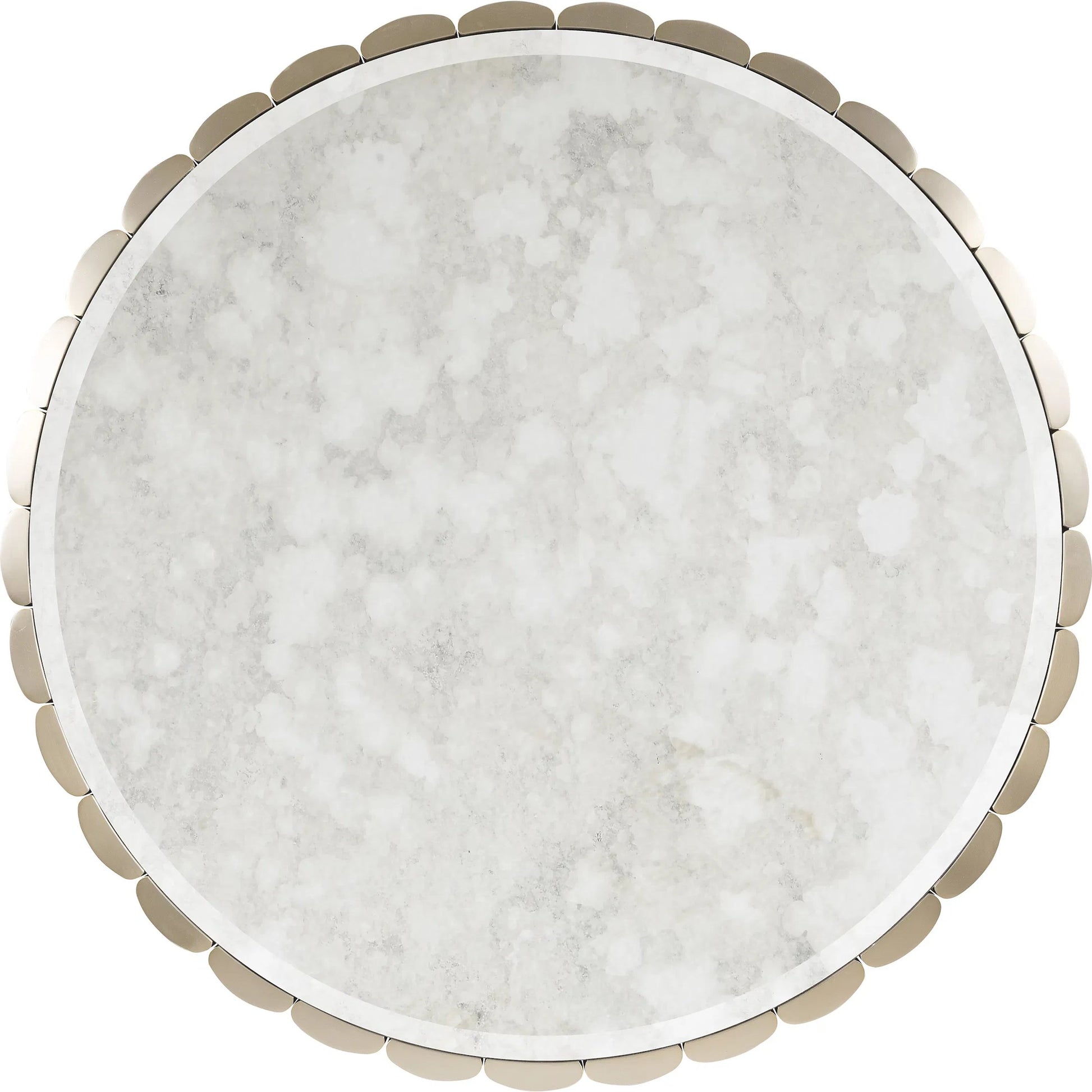 Melange Time Flies Cocktail Table by Hooker Furniture in champagne silver, gold metal. Made from fabric, 82% polyester, 13% acrylic, 5% linen, metal, mirror in a modern style.