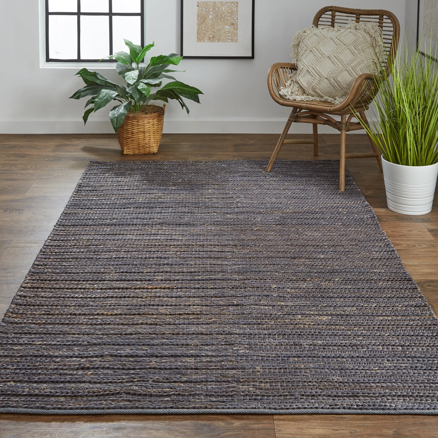 010 SI-1751234,SI-1751235 | Lifestyle | Kaelani Transitional Rug - 0769F by Feizy in brown, blue, taupe. Made from jute in a unique style.