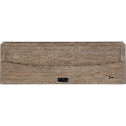 Sutter Computer Credenza by Hooker Furniture in claro. Made from cathedral oak veneers in a traditional style.