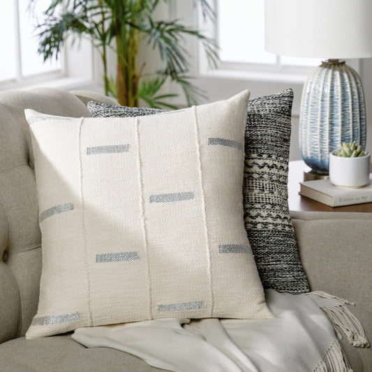 Ekon Pillow - 13798 by Surya in cream, light beige. Made from 85% cotton, 15% lurex, 100% cotton in a unique style.