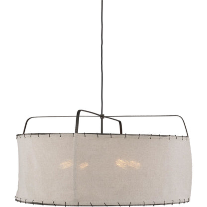Dunne Wide Pendant by Visual Comfort & Co. in aged iron. Made from steel in a unique style.