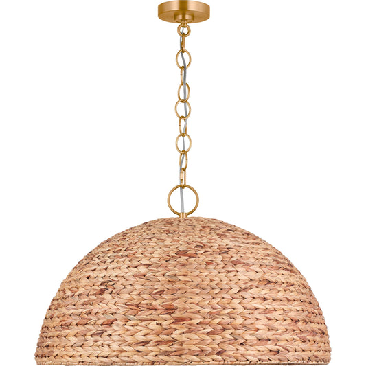 Cay Extra Large Pendant by Visual Comfort & Co. in burnished brass. Made from steel in a unique style.