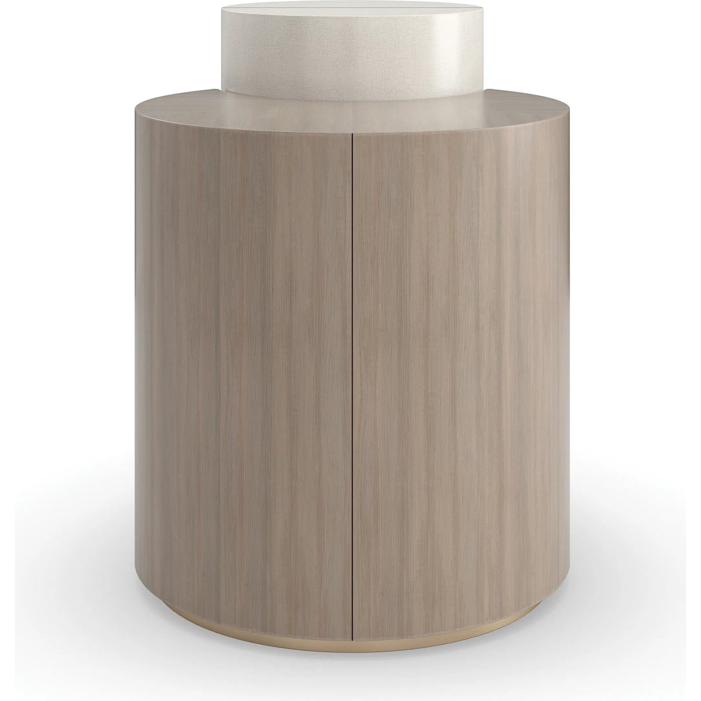 003 SI-2162908 | Additional Silo | Duality Accent End Table by Caracole in ivory, gold and ivory craze, dry martini, brushed gold paint. Made from poplar, koto in a transitional style.