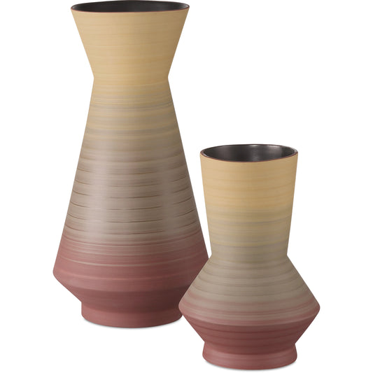 Happy 80'S Vase Set of 2 by Currey and Company. Made from porcelain in a modern style.