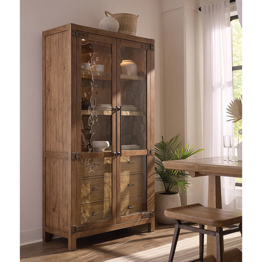 Vineyard Row Display Cabinet by Hooker Furniture in dark wood and napa. Made from unique in a unique style.
