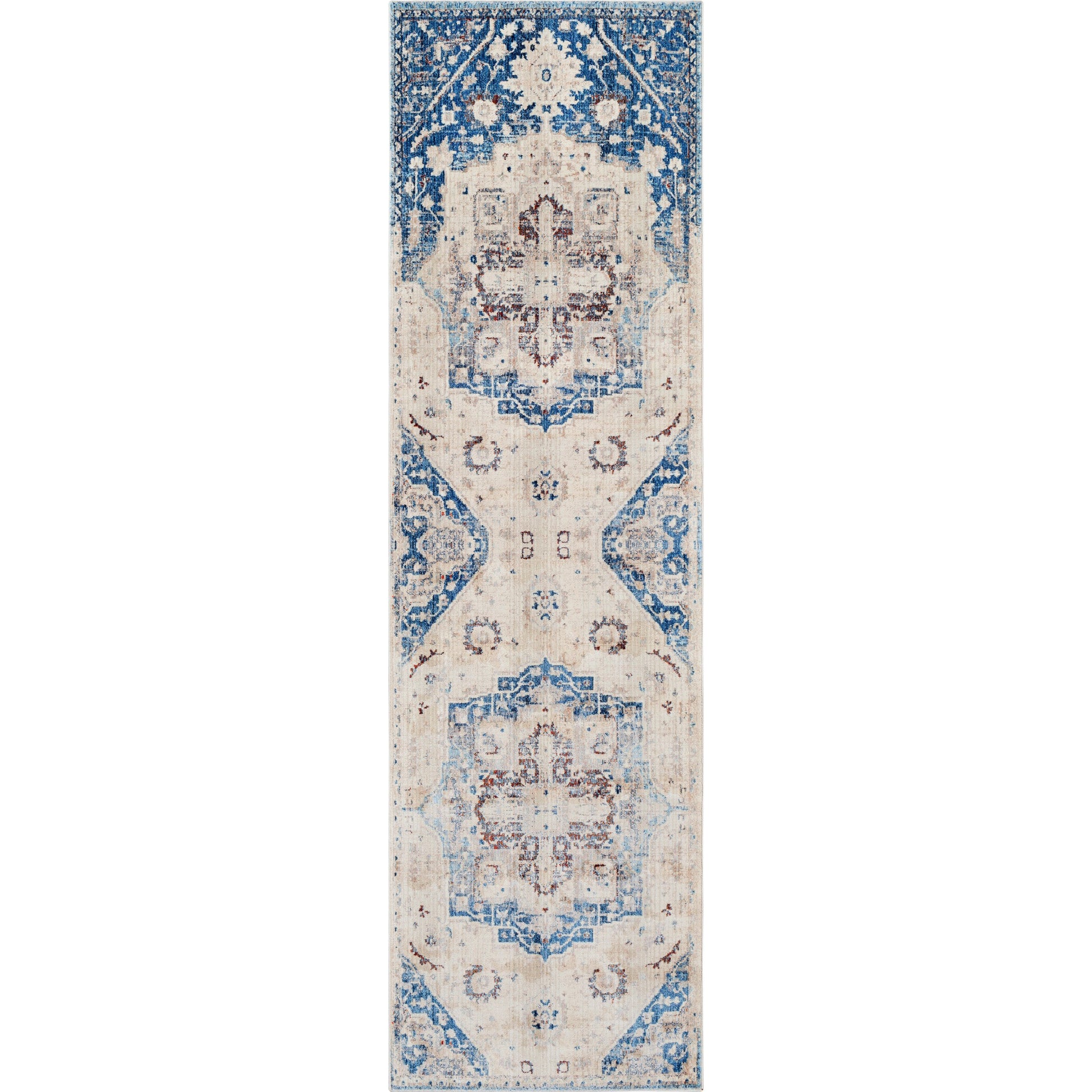 Ephesians Rug - 21450 by Livabliss in burnt orange, red, light blue, rose, saffron, beige. Made from 100% polyester in a unique style.