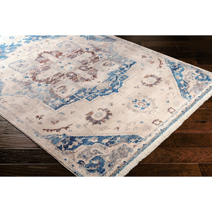 Ephesians Rug - 21450 by Livabliss in burnt orange, red, light blue, rose, saffron, beige. Made from 100% polyester in a unique style.