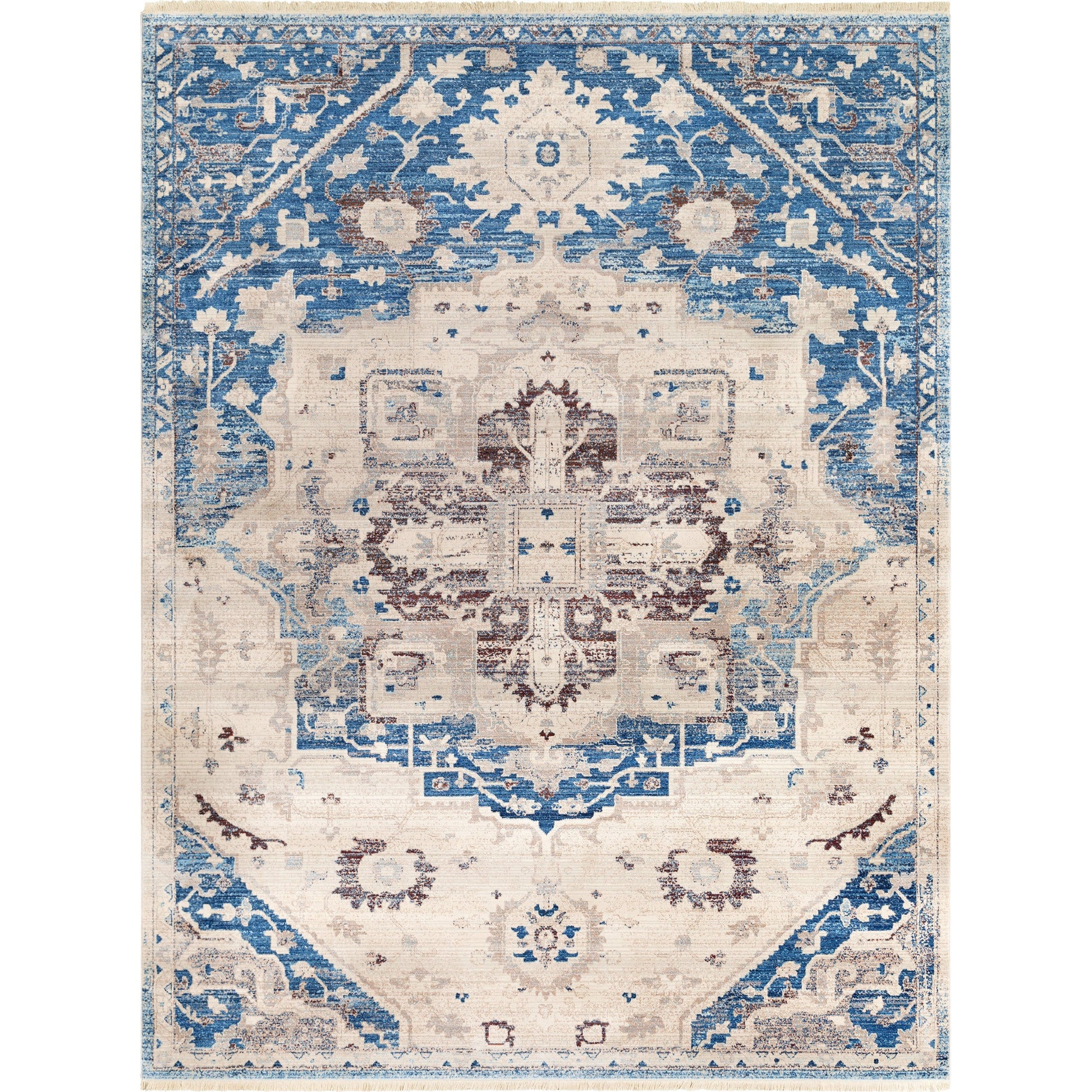 Ephesians Rug - 21450 by Livabliss in burnt orange, red, light blue, rose, saffron, beige. Made from 100% polyester in a unique style.