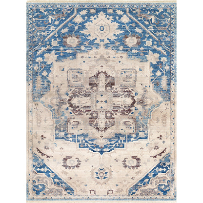 Ephesians Rug - 21450 by Livabliss in burnt orange, red, light blue, rose, saffron, beige. Made from 100% polyester in a unique style.