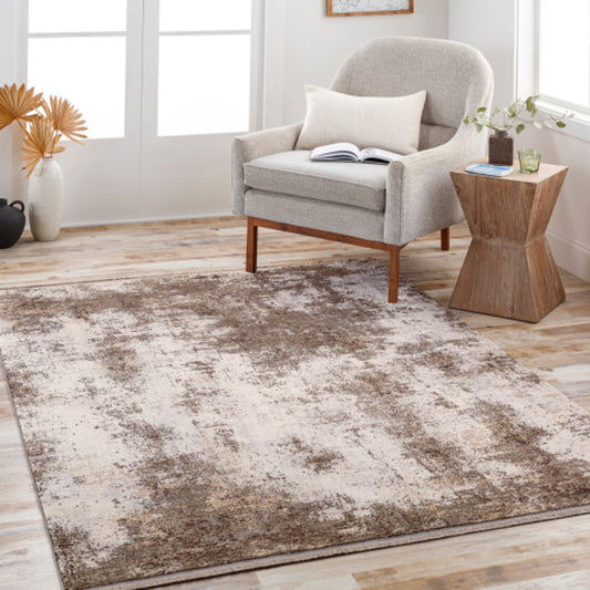Eclipse Rug by Surya in white, brown. Made from 100% polyester in a modern style.