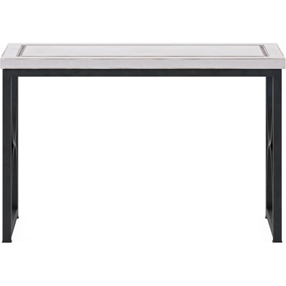 Alcove Metal End Table by A.R.T. Furniture in belgian ivory, burnished brass. Made from acacia solids, maple veneers, iron in a modern style.