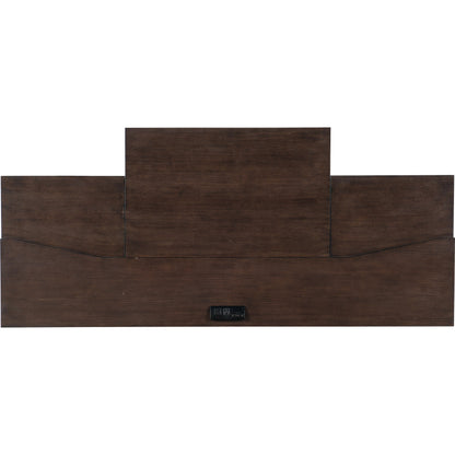 House Blend Computer Credenza by Hooker Furniture in dark roast. Made from quartered ash veneers, metal in a unique style.