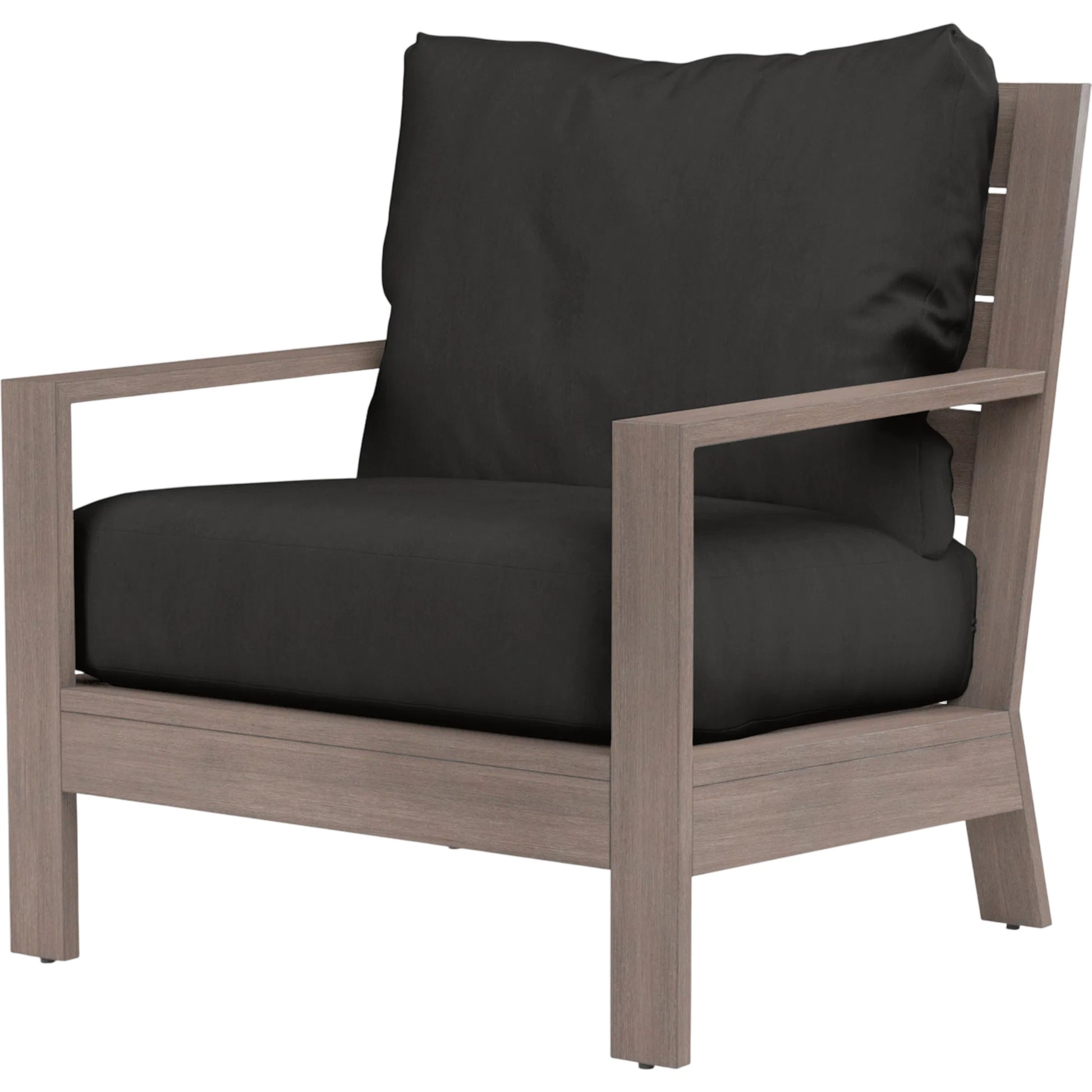 Laguna Outdoor Club Chair by Sunset West in browns. Made from aluminum in a modern style.