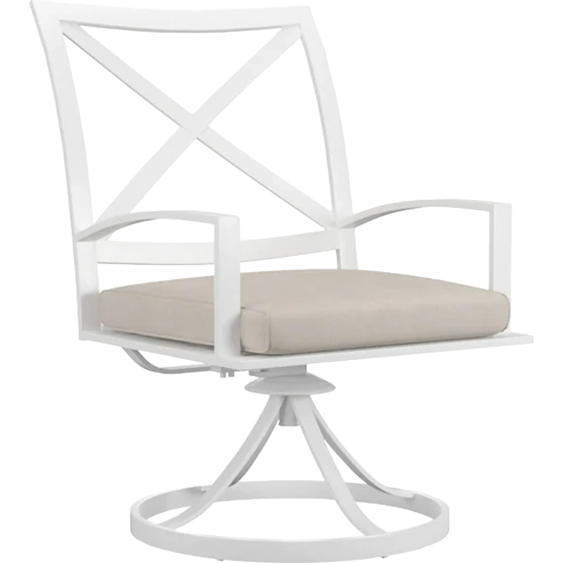 Bristol Outdoor Dining Chair in Canvas Flax w/ Self Welt by Sunset West. Made from aluminum in a modern style.