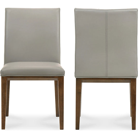 Frankie Dining Chair (Set of 2) by Moe's Home Collection. Made from top grain leather, solid rubberwood frame, mdf in a transitional style.