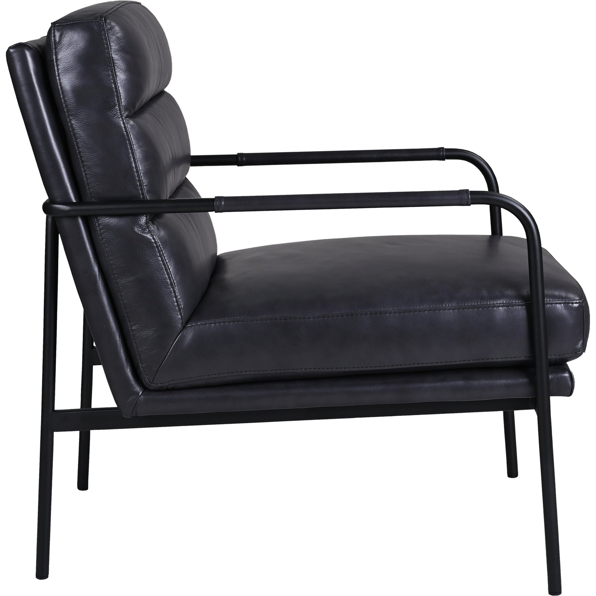 Verlaine Chair Chestnut by Moe's Home Collection. Made from upholstery: 100% top grain leather, powder-coated metal frame, zigzag spring support, foam cushions in a transitional style.