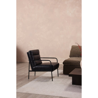 Verlaine Chair Chestnut by Moe's Home Collection. Made from upholstery: 100% top grain leather, powder-coated metal frame, zigzag spring support, foam cushions in a transitional style.