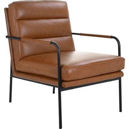 Verlaine Chair Chestnut by Moe's Home Collection. Made from upholstery: 100% top grain leather, powder-coated metal frame, zigzag spring support, foam cushions in a transitional style.
