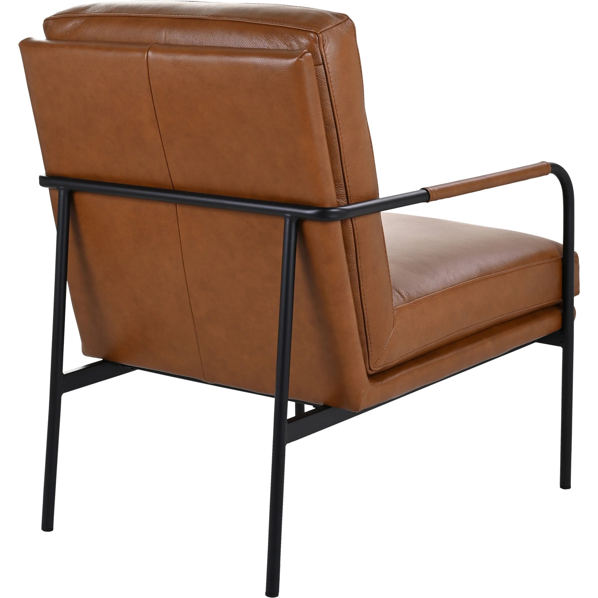 Verlaine Chair Chestnut by Moe's Home Collection. Made from upholstery: 100% top grain leather, powder-coated metal frame, zigzag spring support, foam cushions in a transitional style.