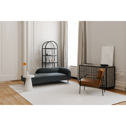 Verlaine Chair Chestnut by Moe's Home Collection. Made from upholstery: 100% top grain leather, powder-coated metal frame, zigzag spring support, foam cushions in a transitional style.