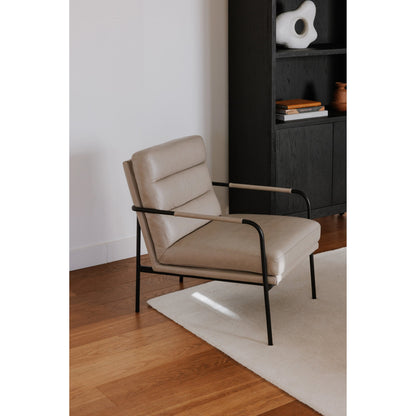 Verlaine Chair Chestnut by Moe's Home Collection. Made from upholstery: 100% top grain leather, powder-coated metal frame, zigzag spring support, foam cushions in a transitional style.