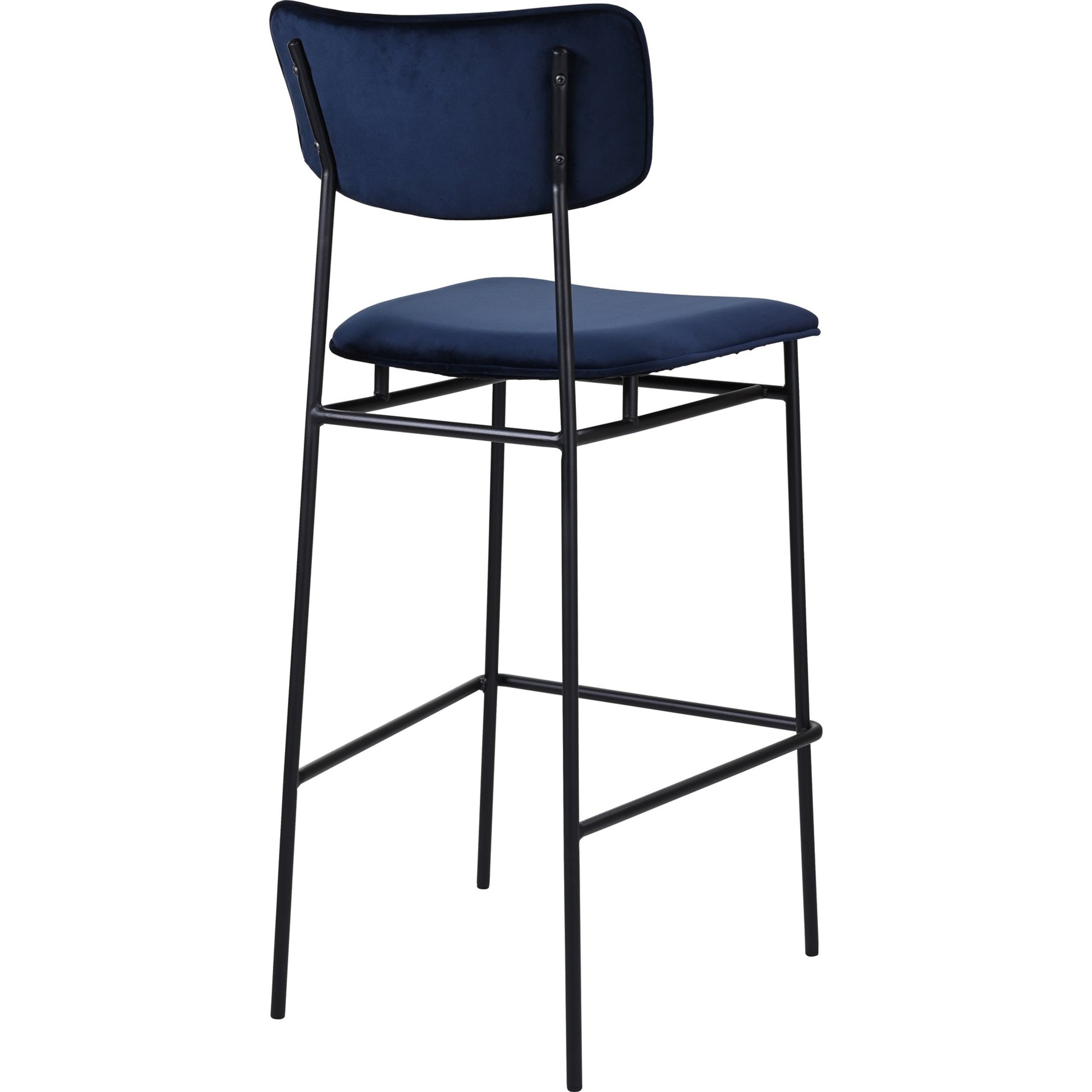 Sailor Barstool by Moe's Home Collection in brown. Made from upholstery: 100% top grain leather, powder-coated metal frame, plywood, foam padding in a transitional style.