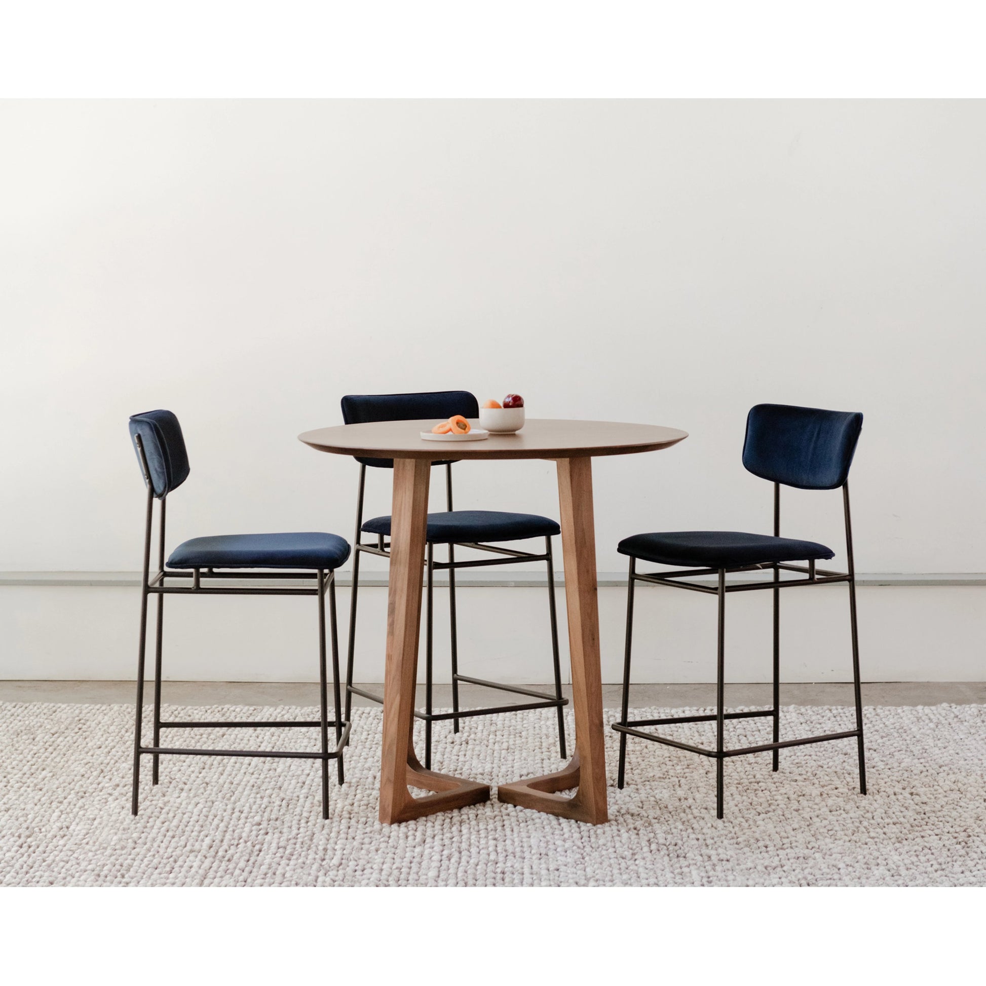 Sailor Barstool by Moe's Home Collection in brown. Made from upholstery: 100% top grain leather, powder-coated metal frame, plywood, foam padding in a transitional style.