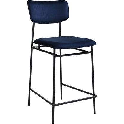Sailor Counter Stool by Moe's Home Collection in brown. Made from upholstery: 100% top grain leather, powder-coated metal frame, plywood, foam padding in a transitional style.
