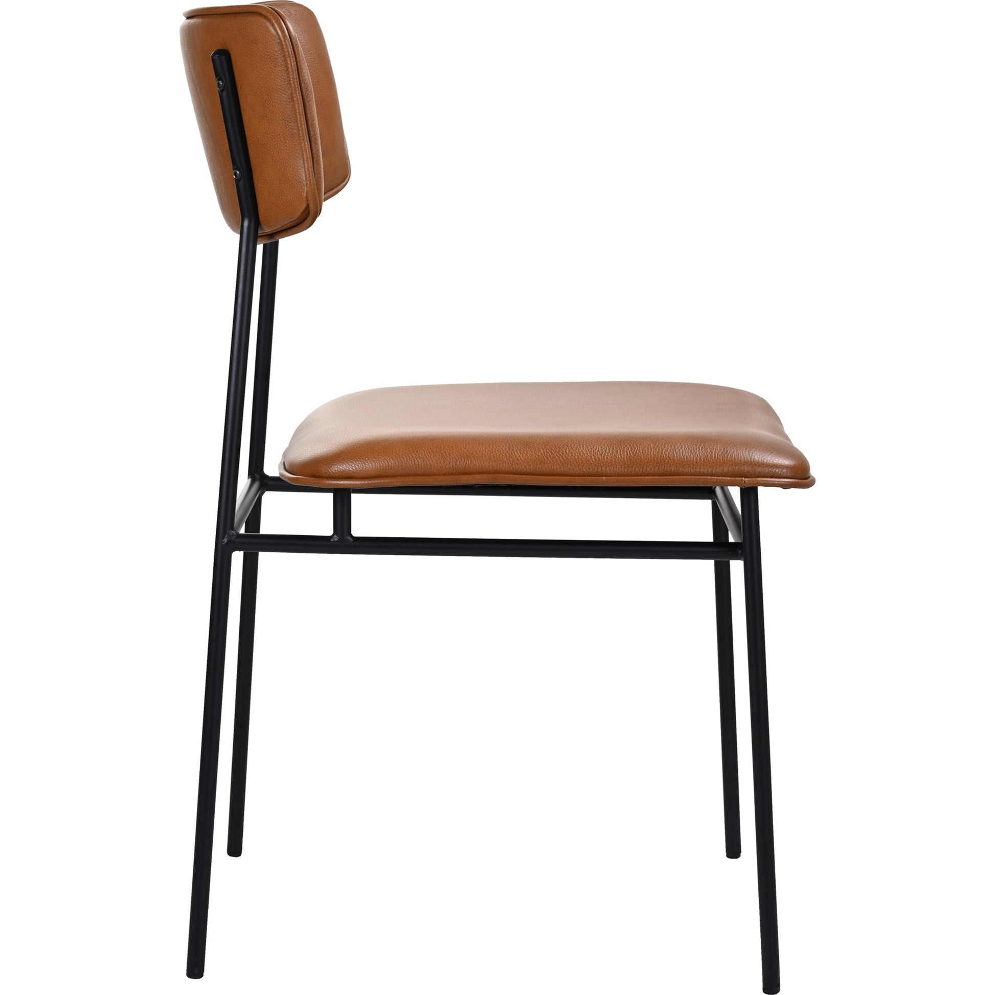 Sailor Dining Chair (Set of 2) by Moe's Home Collection in brown. Made from upholstery: 100% top grain leather, powder-coated metal frame, plywood, foam padding in a transitional style.